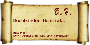 Buchbinder Henriett névjegykártya